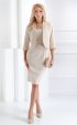 Beige dress with feathers and tule Charlotte