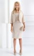 Beige dress with feathers and tule Charlotte