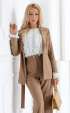 beige mini Suits ⭐ Beige female striped blazer