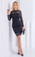 black midi Formal Dresses ⭐ Black Elegant Lace Heart Neckline