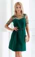 Зелена официална рокля с коланче  ⭐ Елегантна рокля с дантела Ароганс