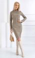 beige midi Casual Dresses ⭐ Casual winter dress with golden