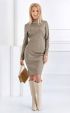 beige midi Casual Dresses ⭐ Casual winter dress with golden