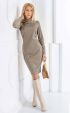 beige midi Casual Dresses ⭐ Casual winter dress with golden