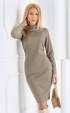 beige midi Casual Dresses ⭐ Casual winter dress with golden