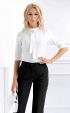 white mini Formal blouses ⭐ Formal white blouse with golden