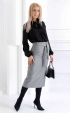 gray midi Skirts ⭐ Grey female below knee slit skirt