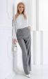 раиран панталон ⭐ Дамски панталон в сиво с бяло райе