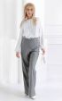 раиран панталон ⭐ Дамски панталон в сиво с бяло райе