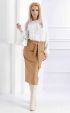 brown long Skirts ⭐ Female striped brown below knee skirt