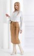 brown long Skirts ⭐ Female striped brown below knee skirt