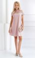 Розова Сватбена рокля Оливия ⭐ А силует официална рокля в цвят пудра