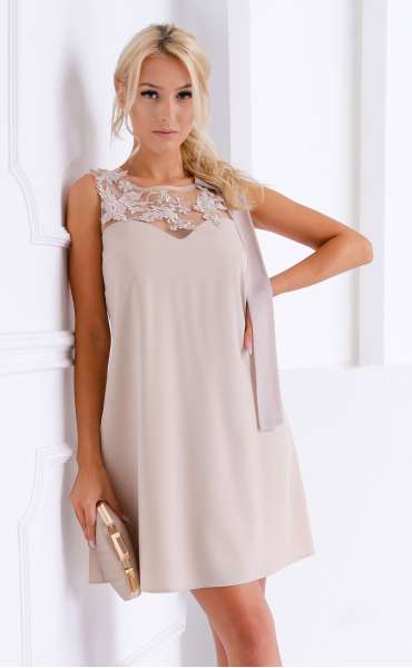 Дамска рокля с дантела Рома ⭐ официална рокля за кръщене Ароганс