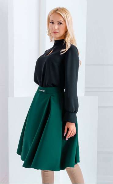 green midi Skirts ⭐ Oil green midi skirt