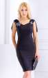 черна елегантна рокля Ароганс ⭐ Официални рокли с 3д цветя