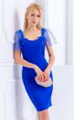 Официални рокли с отворено деколте ⭐ Елегантна рокля в кралско синьо