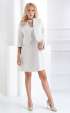 Бели Рокли ⭐ Бяла официална А силует рокля с къс ръкав Оливия