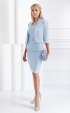 blue mini Suits ⭐ Short sky blue female formal jacket
