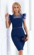 Dark blue formal midi sleeveless dress