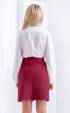 burgundy midi Winter Sale ⭐ Mini leather skirt with golden