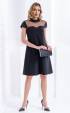black midi Formal Dresses ⭐ Black flared dress with sequin
