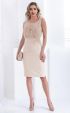 beige midi Formal Dresses ⭐ Beige Formal Dress with Floral Lace